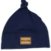 Best Babybugz Kids Navy One-knot Engraved Suede Patch Beanie - Blue