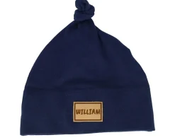 Best Babybugz Kids Navy One-knot Engraved Suede Patch Beanie - Blue