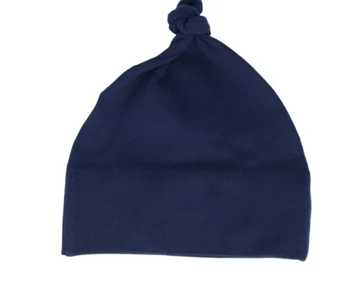 Best Babybugz Kids Navy One-knot Engraved Suede Patch Beanie - Blue