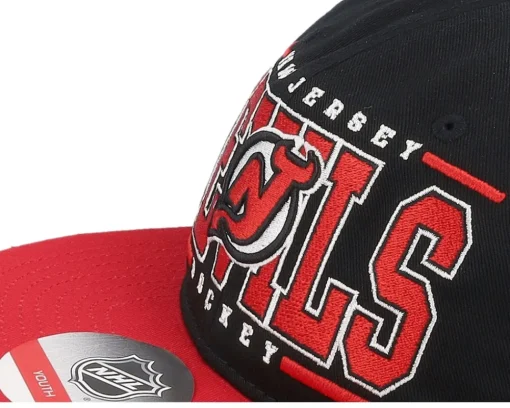Fashion Outerstuff Kids New Jersey Devils Logo Flatbrim Cap /Red Snapback - Black