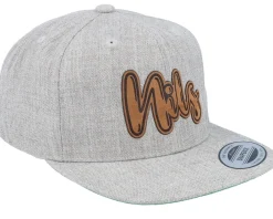 Discount Kiddo Cap Kids Nils Engraved Patch Heather Snapback - Grey