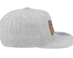 Discount Kiddo Cap Kids Nils Engraved Patch Heather Snapback - Grey