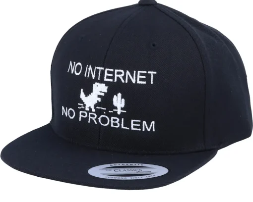 Fashion Kiddo Cap Kids No Internet Black Snapback -