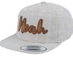 Snapback-Kiddo Cap Kids Noah Engraved Patch Heather Snapback - Grey