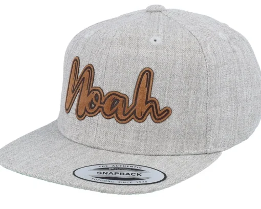 Snapback-Kiddo Cap Kids Noah Engraved Patch Heather Snapback - Grey