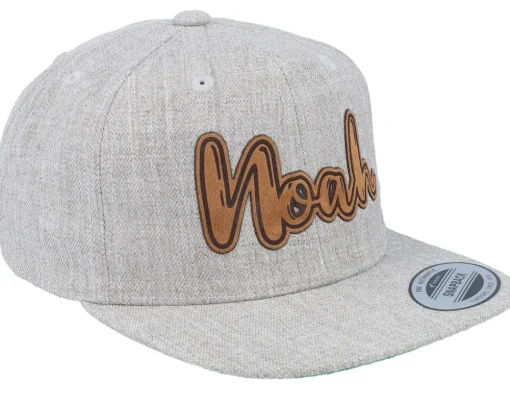 Snapback-Kiddo Cap Kids Noah Engraved Patch Heather Snapback - Grey