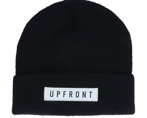 Cuff Beanies-Upfront Kids Ocean Youth Beanie Black Cuff -