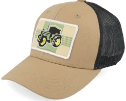 Best Kiddo Cap Kids Old Tractor Big Patch Caramel/Black Trucker - Beige