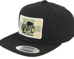 Hot Kiddo Cap Kids Old Tractor Big Patch Snapback - Black
