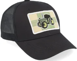 Best Kiddo Cap Kids Old Tractor Big Patch Trucker - Black