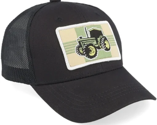 Best Kiddo Cap Kids Old Tractor Big Patch Trucker - Black