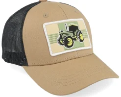 Best Kiddo Cap Kids Old Tractor Big Patch Caramel/Black Trucker - Beige