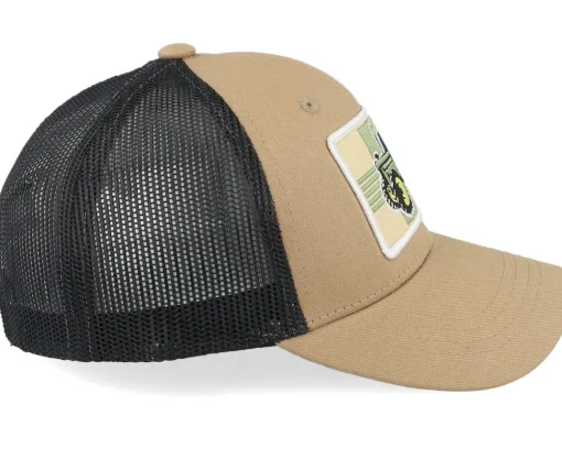 Best Kiddo Cap Kids Old Tractor Big Patch Caramel/Black Trucker - Beige