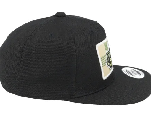 Hot Kiddo Cap Kids Old Tractor Big Patch Snapback - Black
