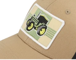 Best Kiddo Cap Kids Old Tractor Big Patch Caramel/Black Trucker - Beige