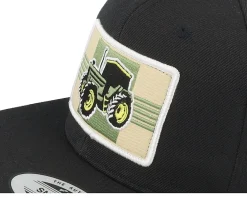 Hot Kiddo Cap Kids Old Tractor Big Patch Snapback - Black
