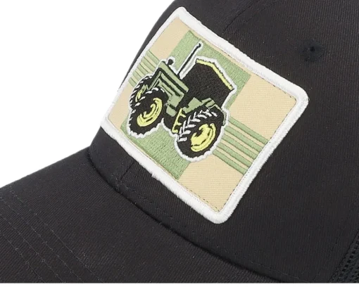Best Kiddo Cap Kids Old Tractor Big Patch Trucker - Black