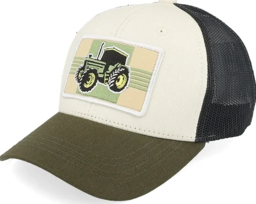 Best Kiddo Cap Kids Old Tractor Big Patch Trucker - Black