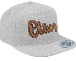 Sale Kiddo Cap Kids Oliver Engraved Patch Heather Snapback - Grey