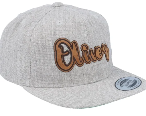 Sale Kiddo Cap Kids Oliver Engraved Patch Heather Snapback - Grey