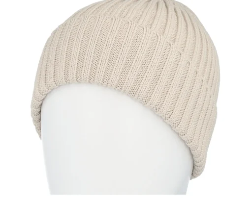 Blank Beanies-Beechfield Kids Organic Cotton Almond Cuff - Beige