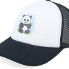 Kids-Kiddo Cap Kids Panda Bear Black/White Vintage Foam Trucker -