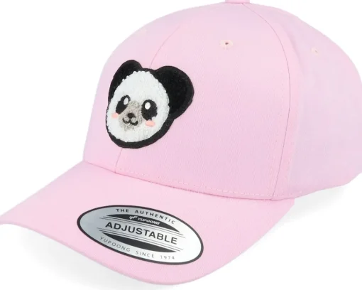Adjustable | Kids-Kiddo Cap Kids Panda Chenille Patch Pink Adjustable -