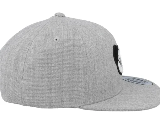 Snapback | Kids-Kiddo Cap Kids Panda Chenille Patch Heather Grey Snapback -