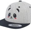 Best Kiddo Cap Kids Panda Heather Grey/Black Snapback -