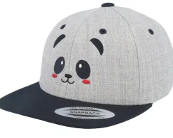 Best Kiddo Cap Kids Panda Heather Grey/Black Snapback -