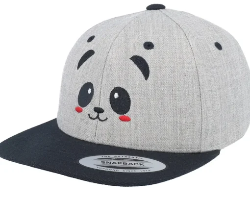 Best Kiddo Cap Kids Panda Heather Grey/Black Snapback -