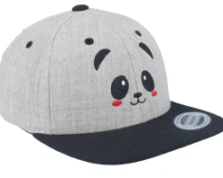 Best Kiddo Cap Kids Panda Heather Grey/Black Snapback -