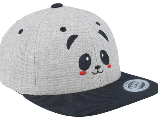 Best Kiddo Cap Kids Panda Heather Grey/Black Snapback -