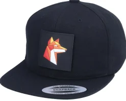 Kids-Kiddo Cap Kids Paper Fox Patch Black Snapback -