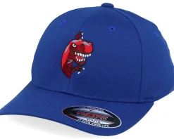 Best Kiddo Cap Kids Peeping Dino T-rex Royal Blue Flexfit -