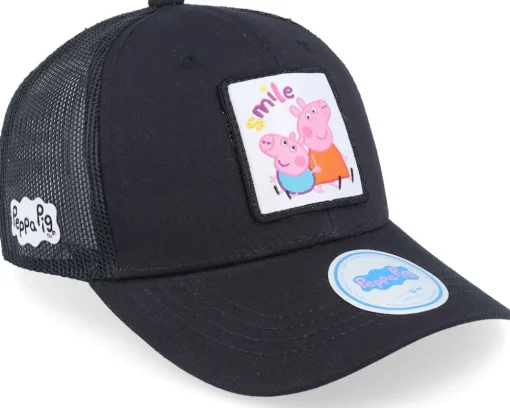 Trucker-Peppa Pig Kids Peppa And George Smile Black Trucker -