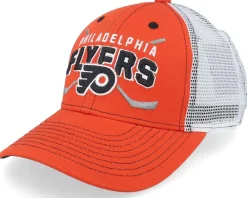 Kids-Outerstuff Kids Philadelphia Flyers Lockup Meshback Burnt /White Trucker - Orange