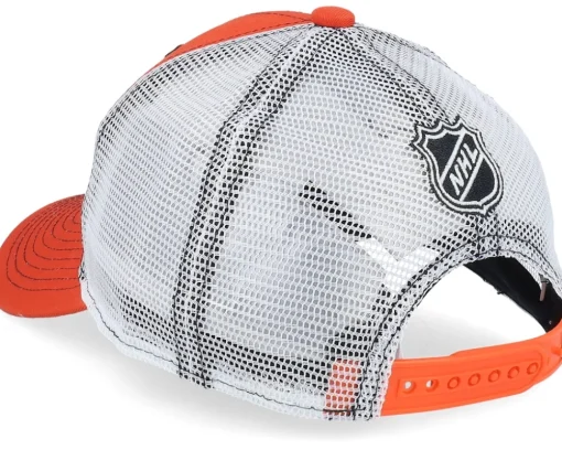 Kids-Outerstuff Kids Philadelphia Flyers Lockup Meshback Burnt /White Trucker - Orange