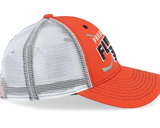 Kids-Outerstuff Kids Philadelphia Flyers Lockup Meshback Burnt /White Trucker - Orange