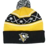 Fashion Outerstuff Kids Pittsburgh Penguins Face-off Cuff Beanie /Yellow Pom - Black