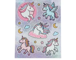 Accessories-Unicorns Kids Pixie Dust 10x13cm Glitter Unicorn Stickers  -