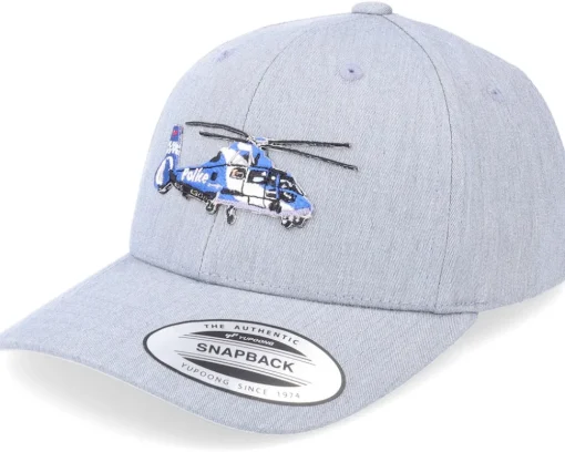 Kids-Kiddo Cap Kids Police Helicopter Heather Grey Adjustable -