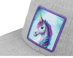 Kids-Unicorns Kids Purple Unicorn Heather Snapback - Grey