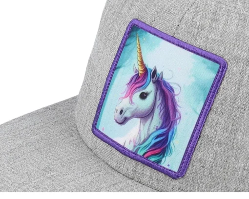 Kids-Unicorns Kids Purple Unicorn Heather Snapback - Grey