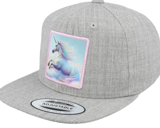 Kids-Unicorns Kids Purple Unicorn Heather Snapback - Grey