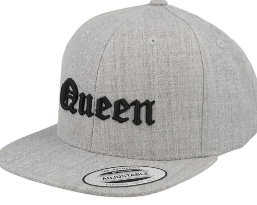 Snapback | Kids-Kiddo Cap Kids Queen Old English 3d Heather Snapback - Grey