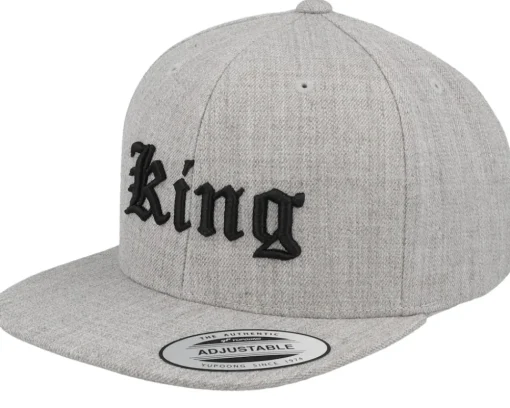 Snapback | Kids-Kiddo Cap Kids Queen Old English 3d Heather Snapback - Grey