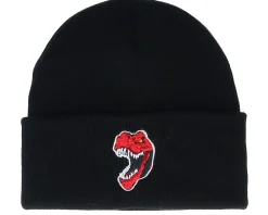 Cuff Beanies-Kiddo Cap Kids Red Angry Dinosaur Black Cuff -