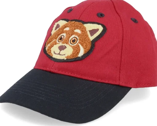 Kids-Kiddo Cap Kids Red Panda Chenille Patch Red/Black Adjustable -