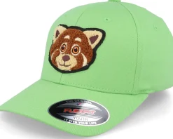 Kids-Kiddo Cap Kids Red Panda Chenille Patch Apple Green Flexfit -
